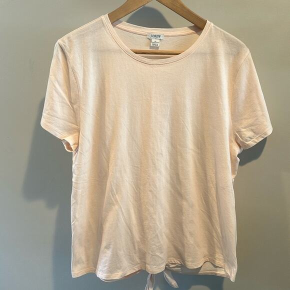 J. Crew XL Pink Open Back Knotted Short Sleeve Tee - Picture 1 of 7
